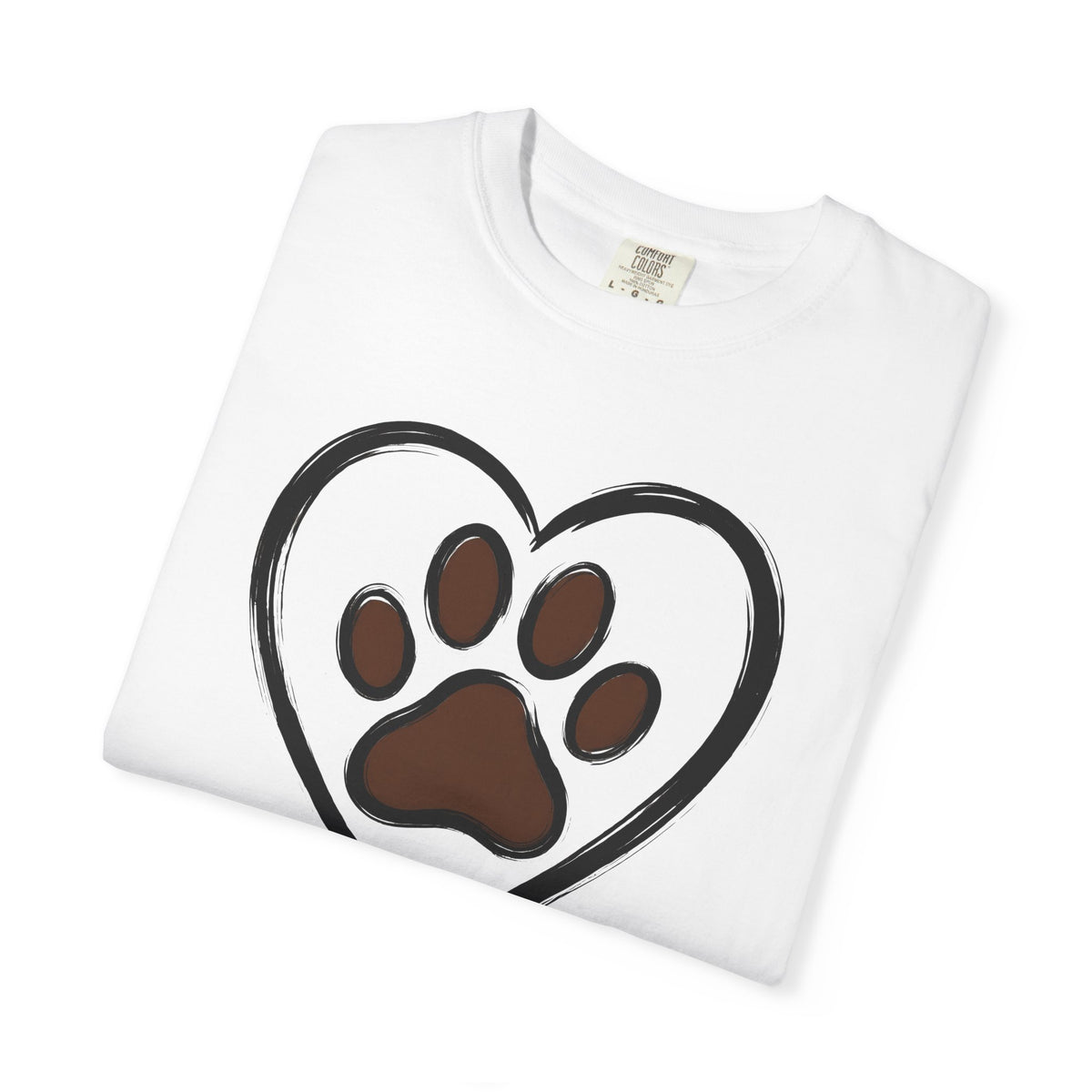 Dog Paw Heart T-Shirt Dog Mom Animal Gift Women Hand Drawn T-Shirt Paw Print T-Shirt Dog Mom Fan Illustrated T-Shirt Creature Graphic Minimalist