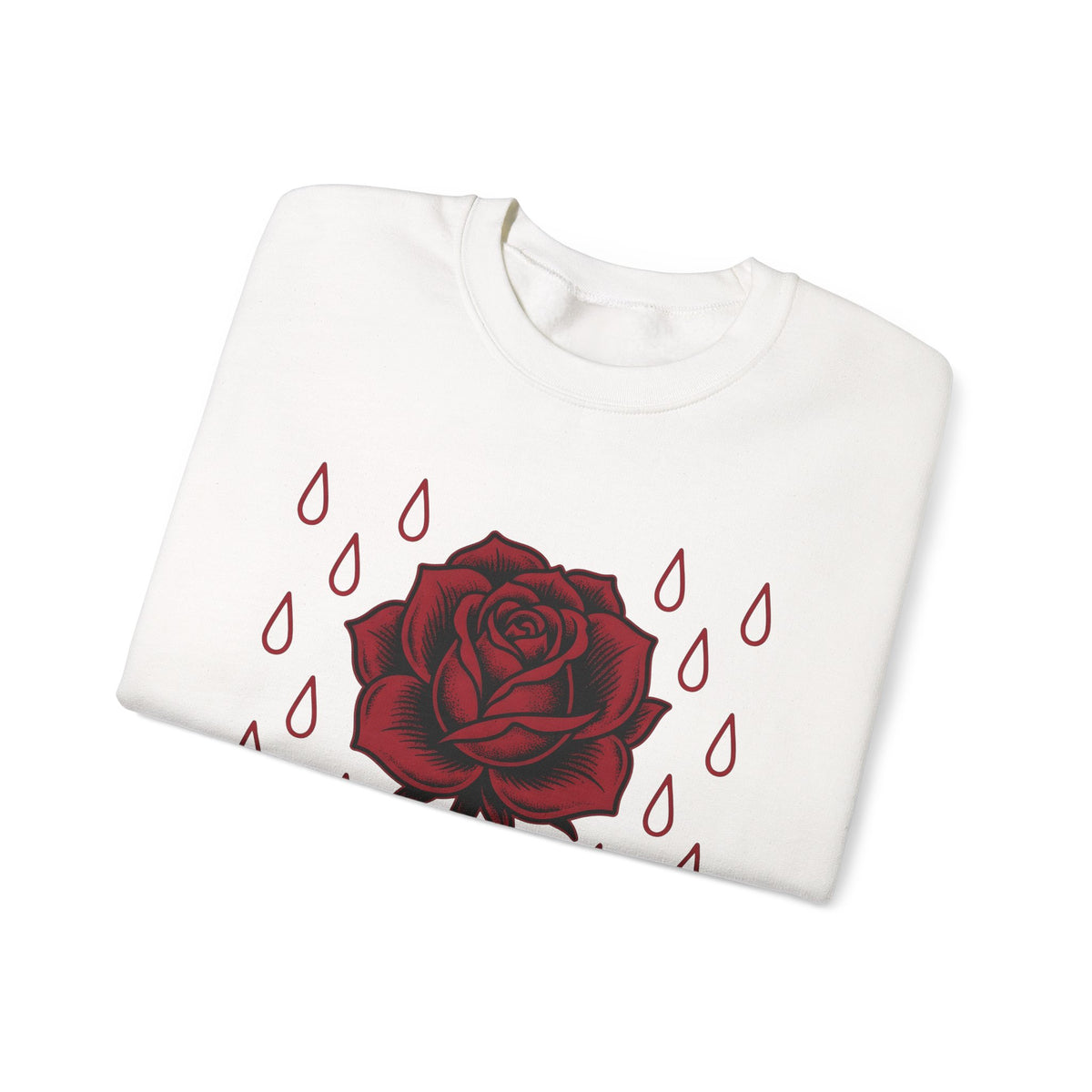 Rose Flower Cowgirl Floral Gift Tattoo Flower Rodeo Fan Ink Floral Vintage Raindrops Sweatshirt