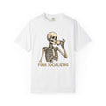 Skeleton Tea Cup T-Shirt Halloween Goth Gift Women Vintage T-Shirt Tea Cup T-Shirt Horror Fan Retro T-Shirt Dark Graphic Hand