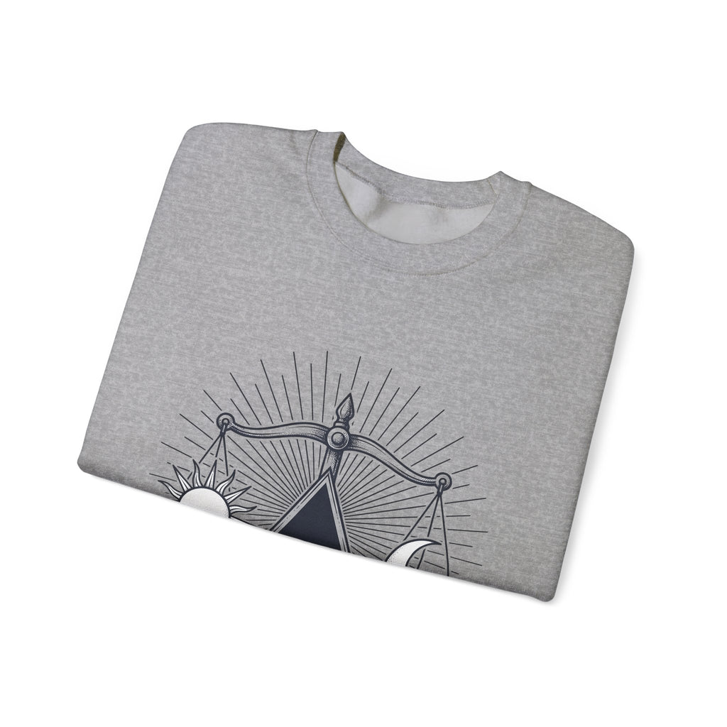 Sun Moon Symmetry Sweatshirt Boho Chic Star Signs Gift Women Fantasy Sweatshirt Lunar Sweatshirt Bohemian Fan Mystical Sweatshirt Zodiac Graphic Sketch Scale