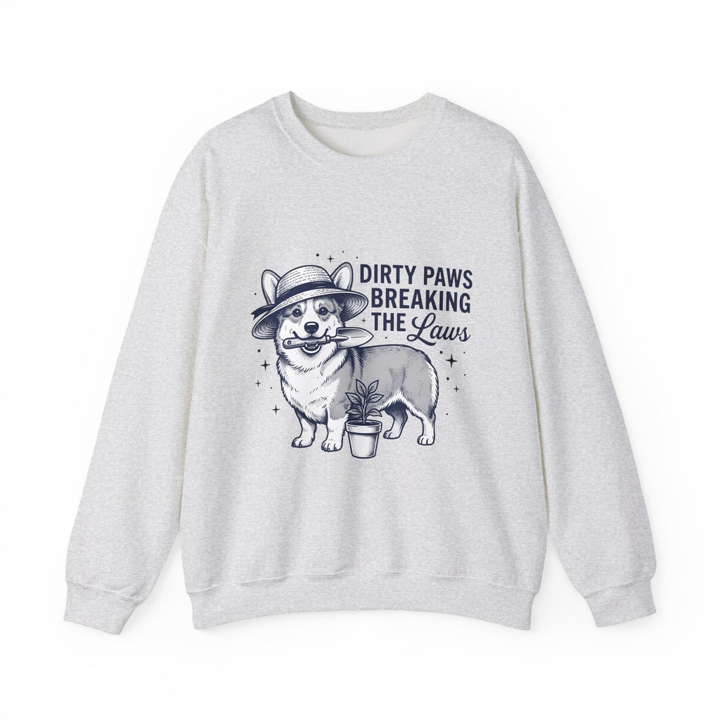Corgi Canine Sweatshirt Dog Horticulture Gift Women Old School Sweatshirt Dog Sweatshirt Dog Fan Puppy Sweatshirt Gardening Graphic Outline Hand Shovel Sweatshirt