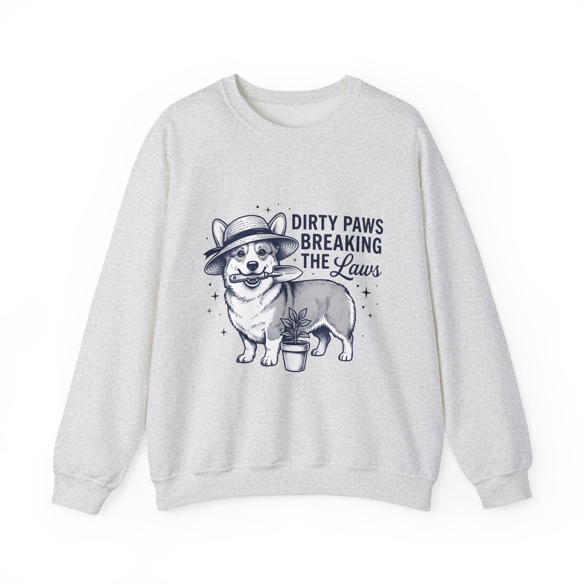 Corgi Canine Sweatshirt Dog Horticulture Gift Women Old School Sweatshirt Dog Sweatshirt Dog Fan Puppy Sweatshirt Gardening Graphic Outline Hand Shovel Sweatshirt