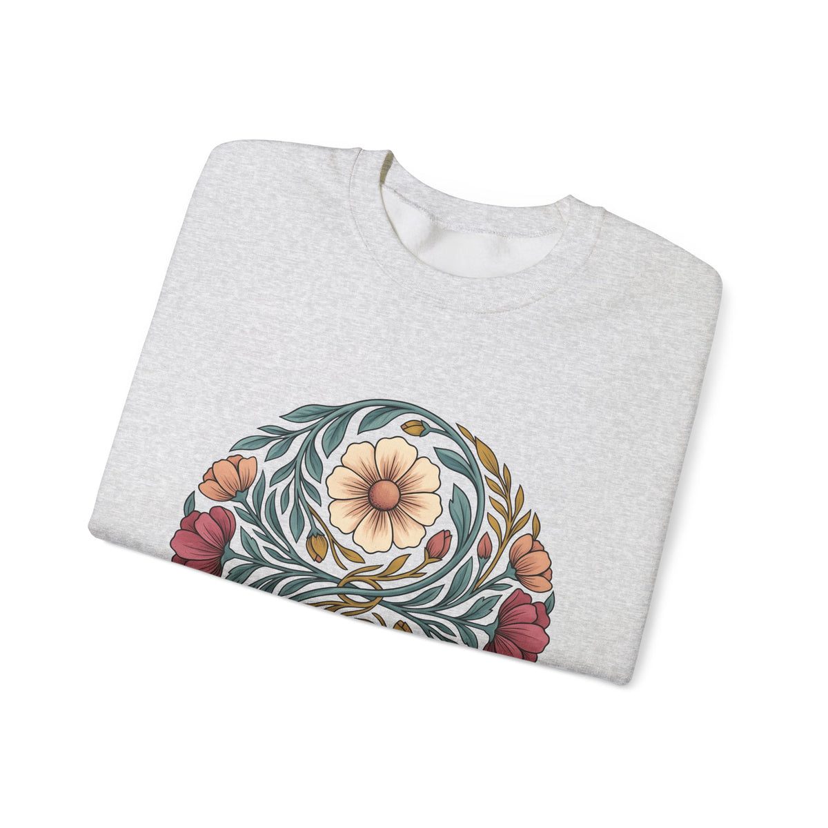 Floral Mandala Sweatshirt St. Valentine's Day Botanical Gift Women Boho Sweatshirt Mandala Sweatshirt Valentine Fan Hippie Sweatshirt Floral Graphic Vintage