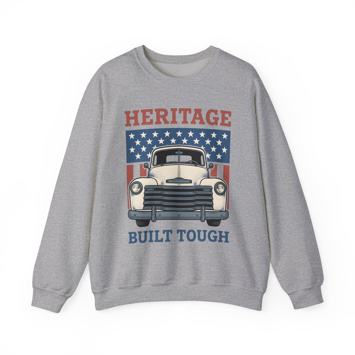 Antique Lorry Sweatshirt America Liberty Gift Women Retro Sweatshirt Truck Sweatshirt Patriot Enthusiast Vintage Sweatshirt Freedom Graphic Line Art Flag