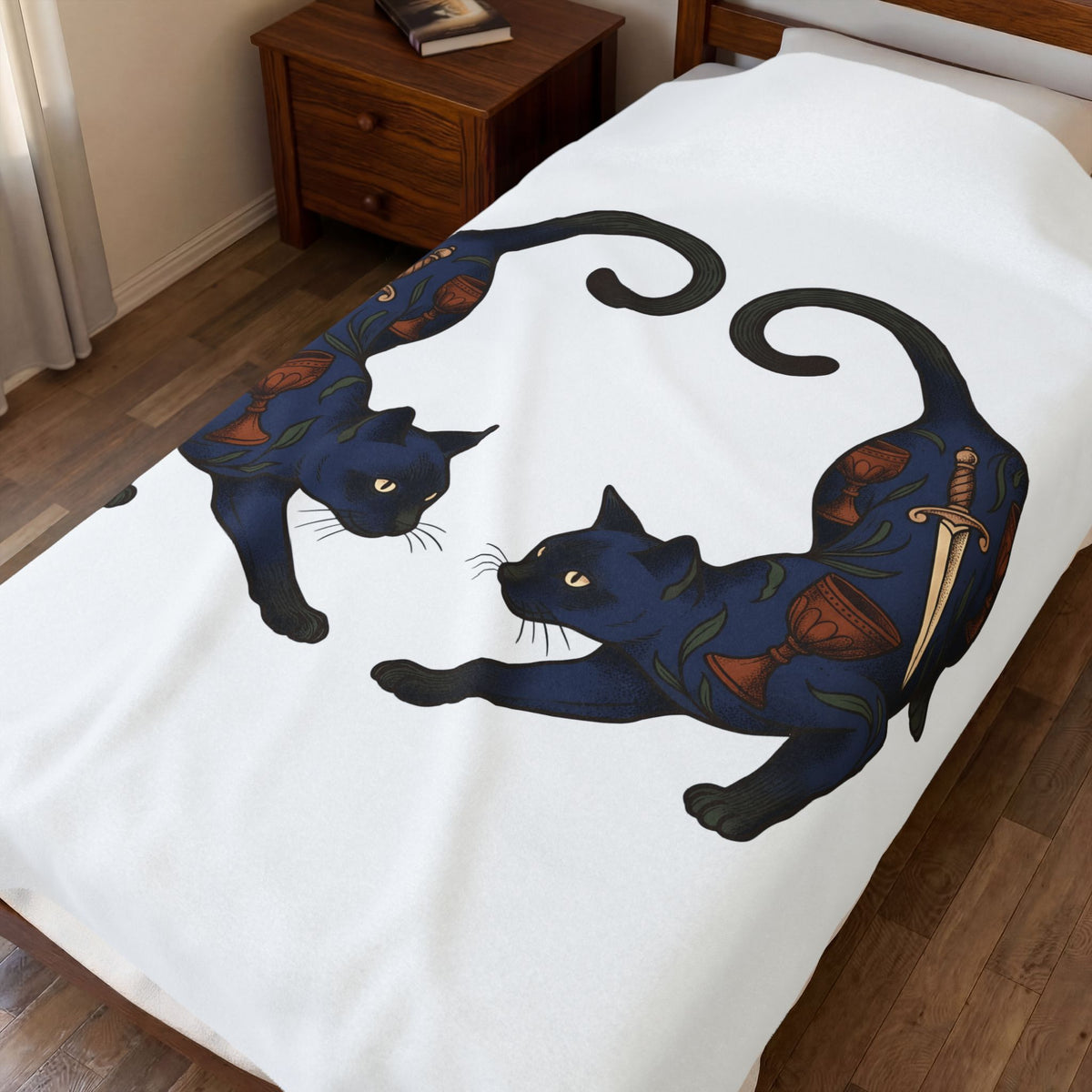Black Cat Art Blanket Cat Sorcery Gift Women Free Spirit Blanket Cat Blanket Cat Fan Fauvist Blanket Magic Graphic Classic Cutlass Blanket