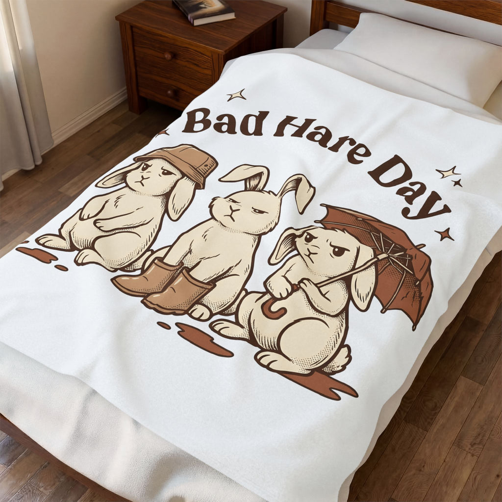 Moody Rabbits Blanket Funny Pets Gift Women Animation Blanket Bunny Blanket Humor Fan Cartoon Blanket Animal Graphic Classic Rainshade Blanket