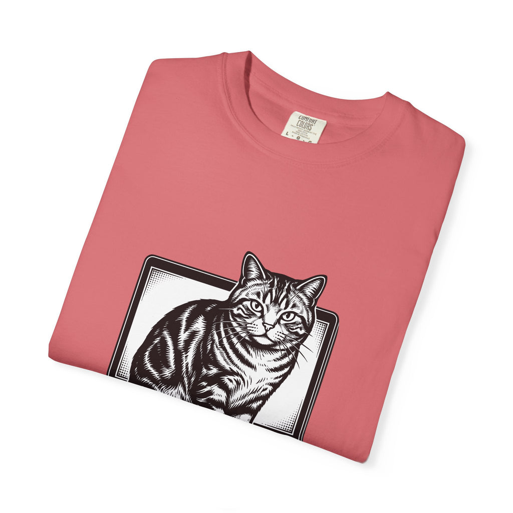 Orange Cat T-Shirt Cat Gadgets Gift Women Classic T-Shirt Kitty T-Shirt Cat Fan Retro T-Shirt Tech Graphic Doodle Notebook T-Shirt