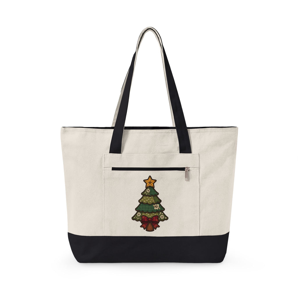 Christmas Tree Christmas Holiday Gift Farmhouse Fir Christmas Fan Rustic Seasonal Vintage Red Bow Tote Bag