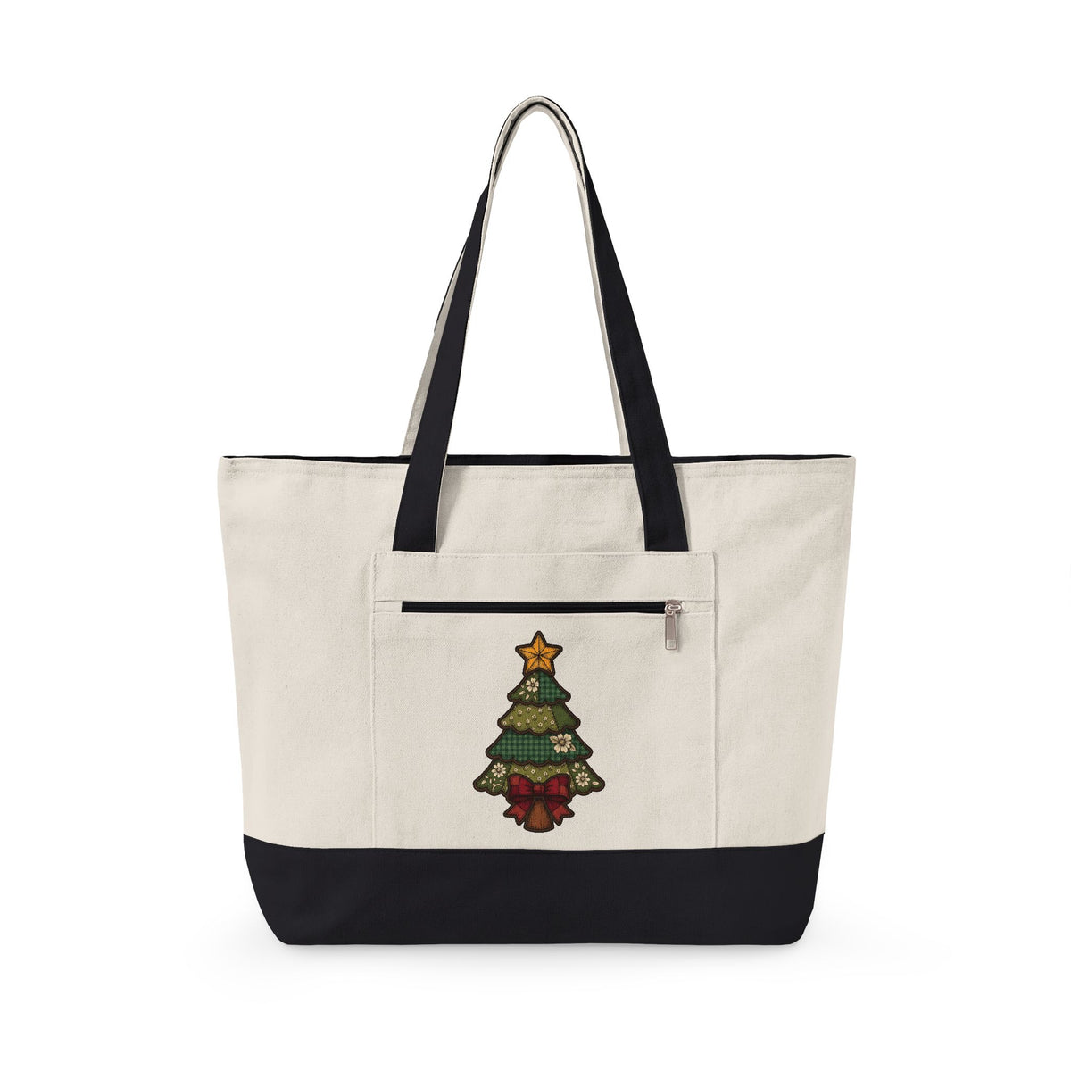 Christmas Tree Christmas Holiday Gift Farmhouse Fir Christmas Fan Rustic Seasonal Vintage Red Bow Tote Bag