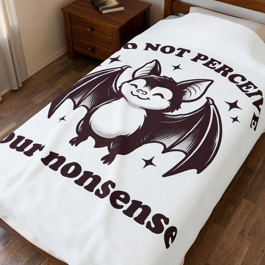Adorable Bat Blanket Funny Wildlife Gift Women Comic Blanket Bat Blanket Humor Fan Cartoon Blanket Animal Graphic Retro Sparkles Blanket