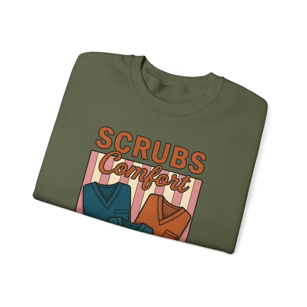 Scrubs Print Sweatshirt Nurses Wellness Gift Women Hand Drawn Sweatshirt Medical Print Sweatshirt Nurse Enthusiast Illustration Graphic Line Art Red Cross