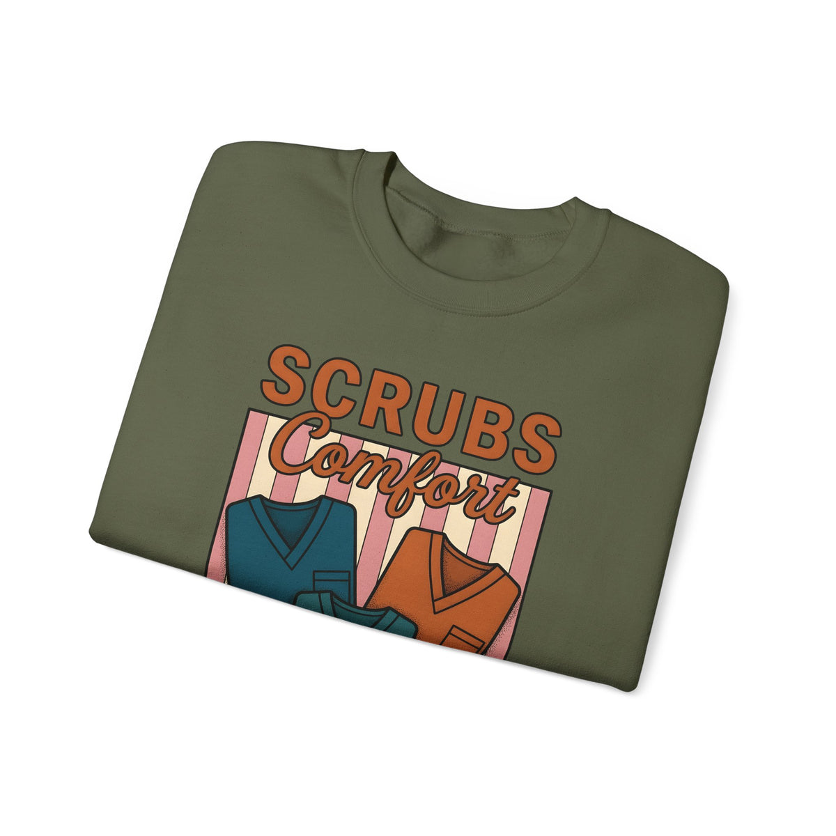 Scrubs Print Sweatshirt Nurses Wellness Gift Women Hand Drawn Sweatshirt Medical Print Sweatshirt Nurse Enthusiast Illustration Graphic Line Art Red Cross