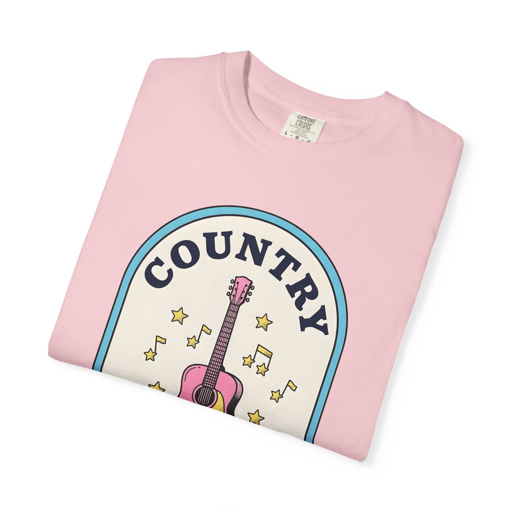 Pastel Guitar T-Shirt Cowgirl Sound Gift Women Antique T-Shirt Guitar T-Shirt Rodeo Fan Vintage T-Shirt Audio Graphic Nostalgic Twinkle T-Shirt
