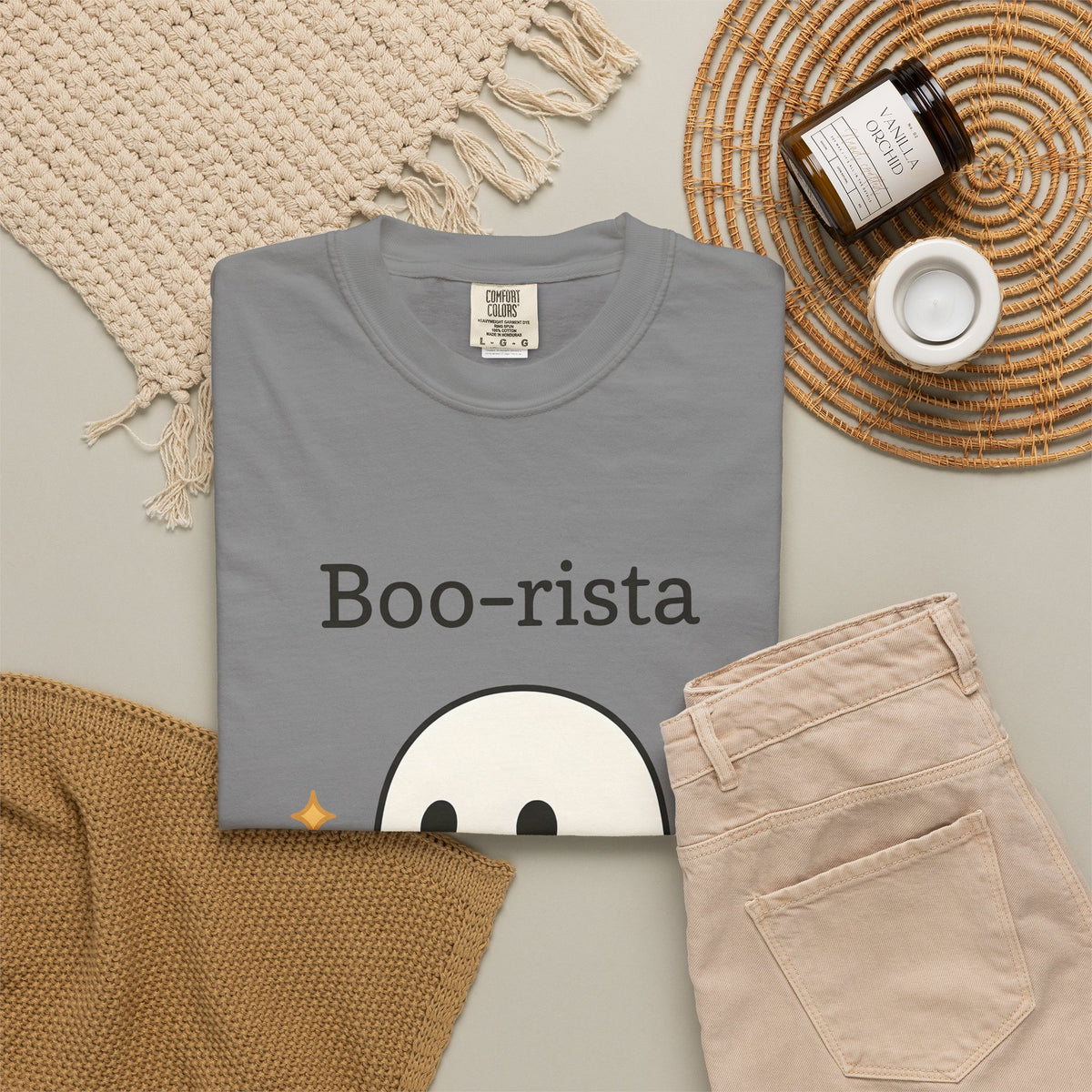 Ghost Barista T-Shirt Coffee Halloween Gift Women Cute T-Shirt Specter T-Shirt Coffee Fan Kawaii T-Shirt Spooky Graphic Cartoon Coffee T-Shirt T-Shirt