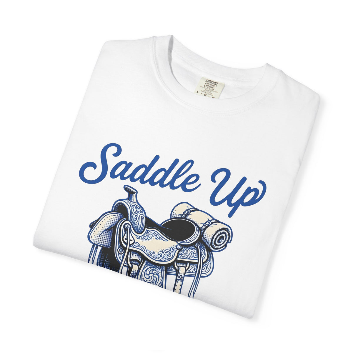 Western Saddle Cowgirl Western Gift Vintage Saddle Cowboy Fan Rodeo Country Hand Drawn Bedroll T-Shirt