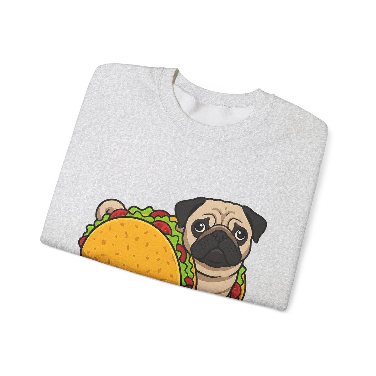Pug Taco Dog Meal Gift Comic Taco Dog Fan Cartoon Food Doodle Lettuce Sweatshirt