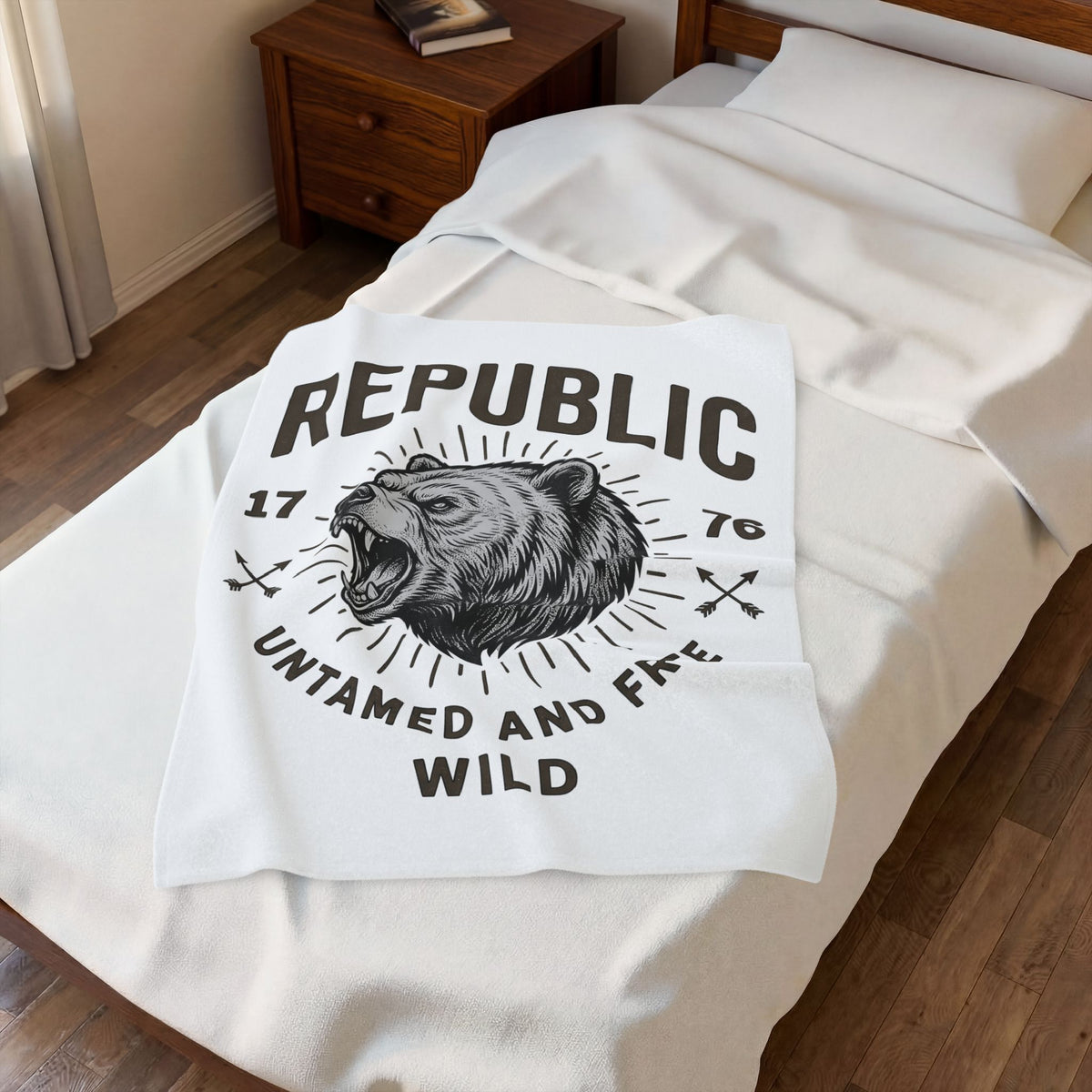 Bear Face Blanket America Flag Gift Women Retro Blanket Ursine Blanket Patriot Fan Vintage Blanket Banner Graphic Sketch Arrow Blanket