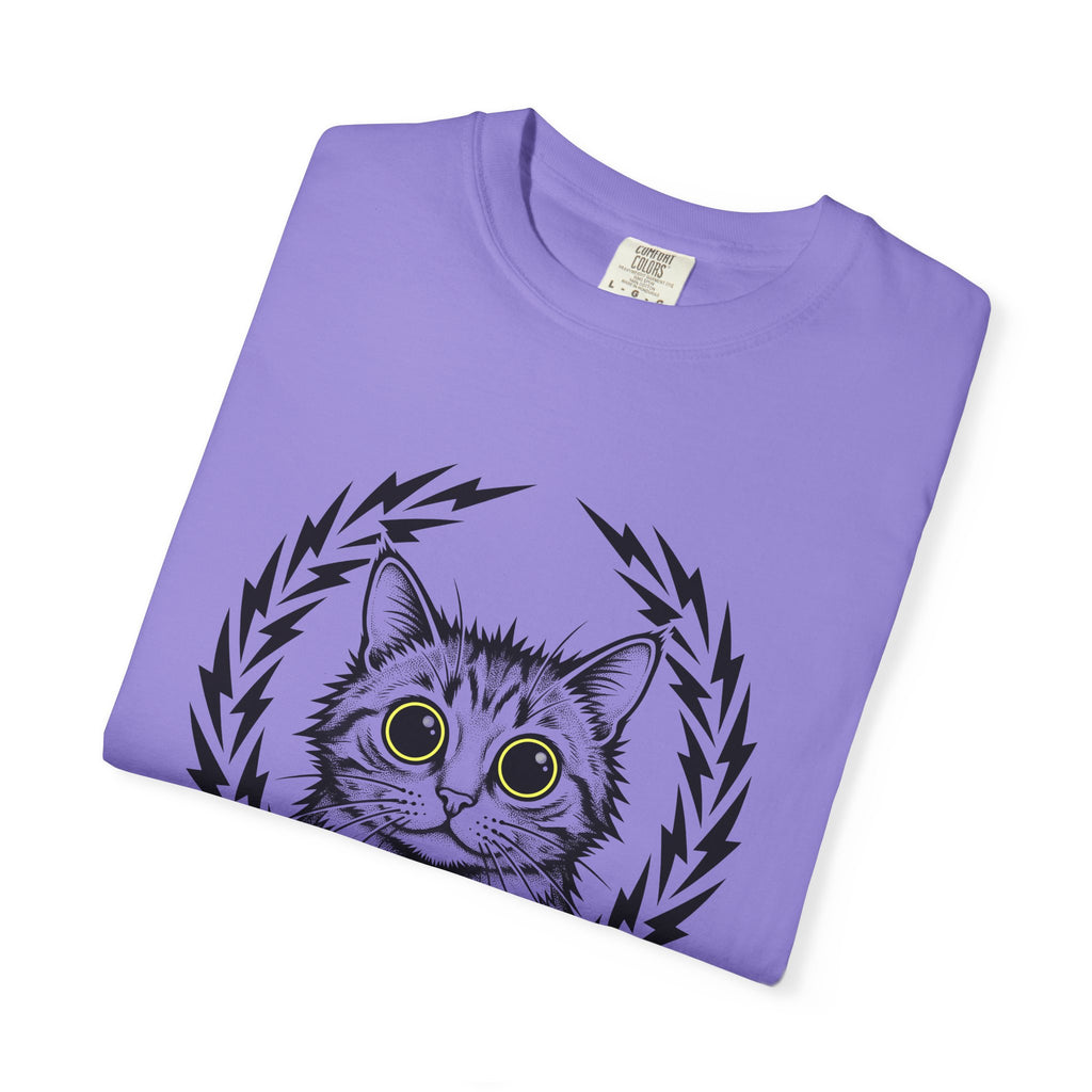 Striped Cat Cat Comedy Gift Modern Tabby Cat Feline Fan Retro Electric T-Shirt