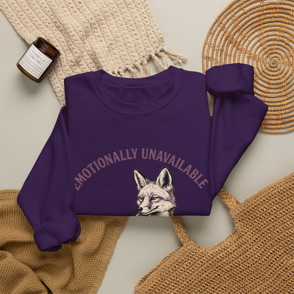Fox Funny Animal Gift Hand Drawn Fox Humor Fan Illustrated Wildlife Vintage Arched Text Sweatshirt