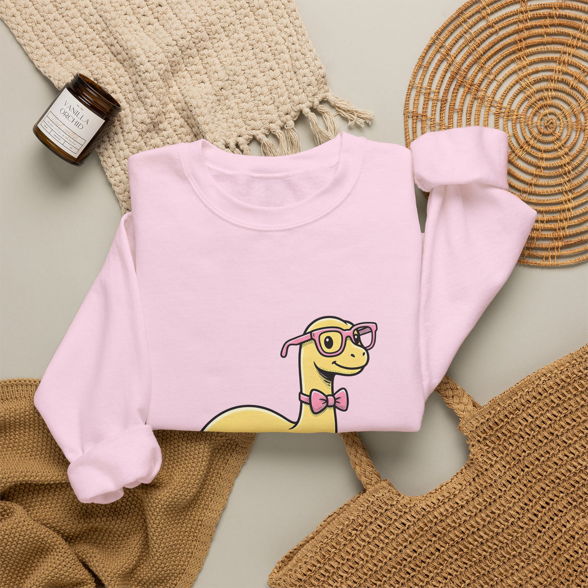 Dinosaur Eyeglasses Sweatshirt Teachers Education Gift Women Animated Sweatshirt Specs Sweatshirt Educator Enthusiast Cartoon Sweatshirt Learning Graphic