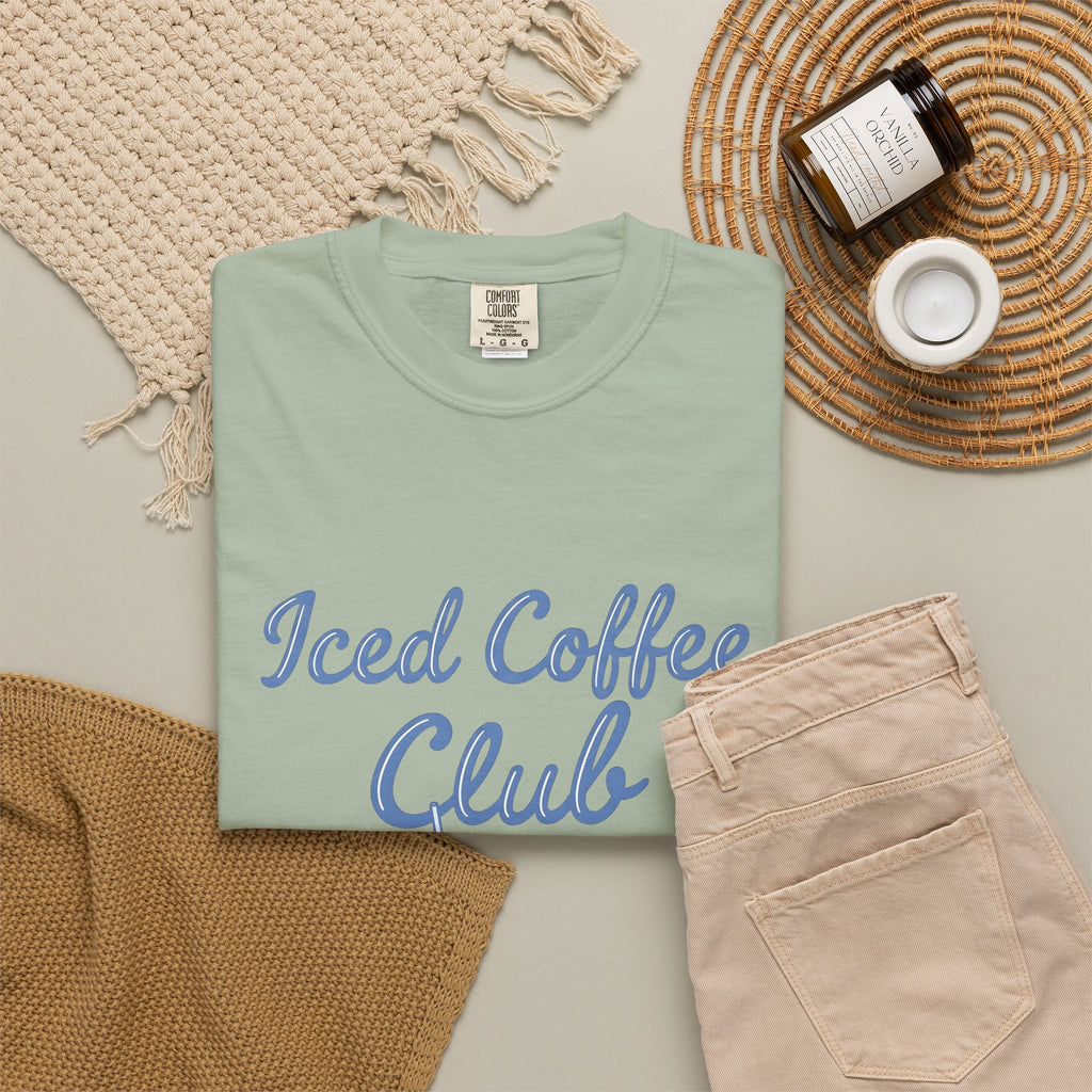 Iced Latte Glass T-Shirt Coffee Cuisine Gift Women Fun T-Shirt Glassware T-Shirt Coffee Fan Java Graphic Illustration Clean Fingers T-Shirt