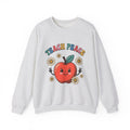Happy Apple Sweatshirt Teachers Harmony Gift Women Comic Sweatshirt Fruit Sweatshirt Educator Enthusiast Cartoon Sweatshirt Balance Graphic Vintage Wildflowers