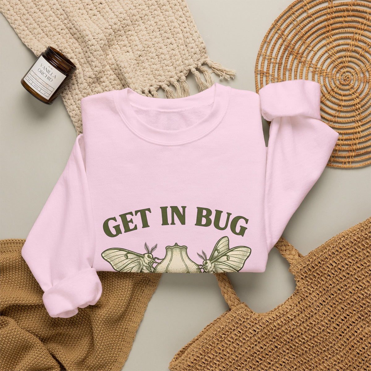 Moth Lantern Sweatshirt Vintage Critter Gift Women Retro Sweatshirt Lantern Sweatshirt Antique Fan Vintage Sweatshirt Creature Graphic Line Art Old-Fashioned