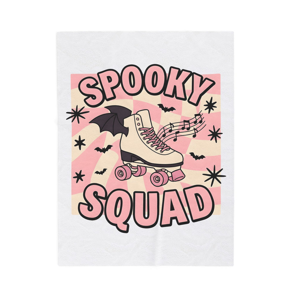 Roller Skate Bat Blanket Halloween Sports Gift Women Line Art Blanket Roller Derby Blanket Horror Fan Skate Graphic Athlete