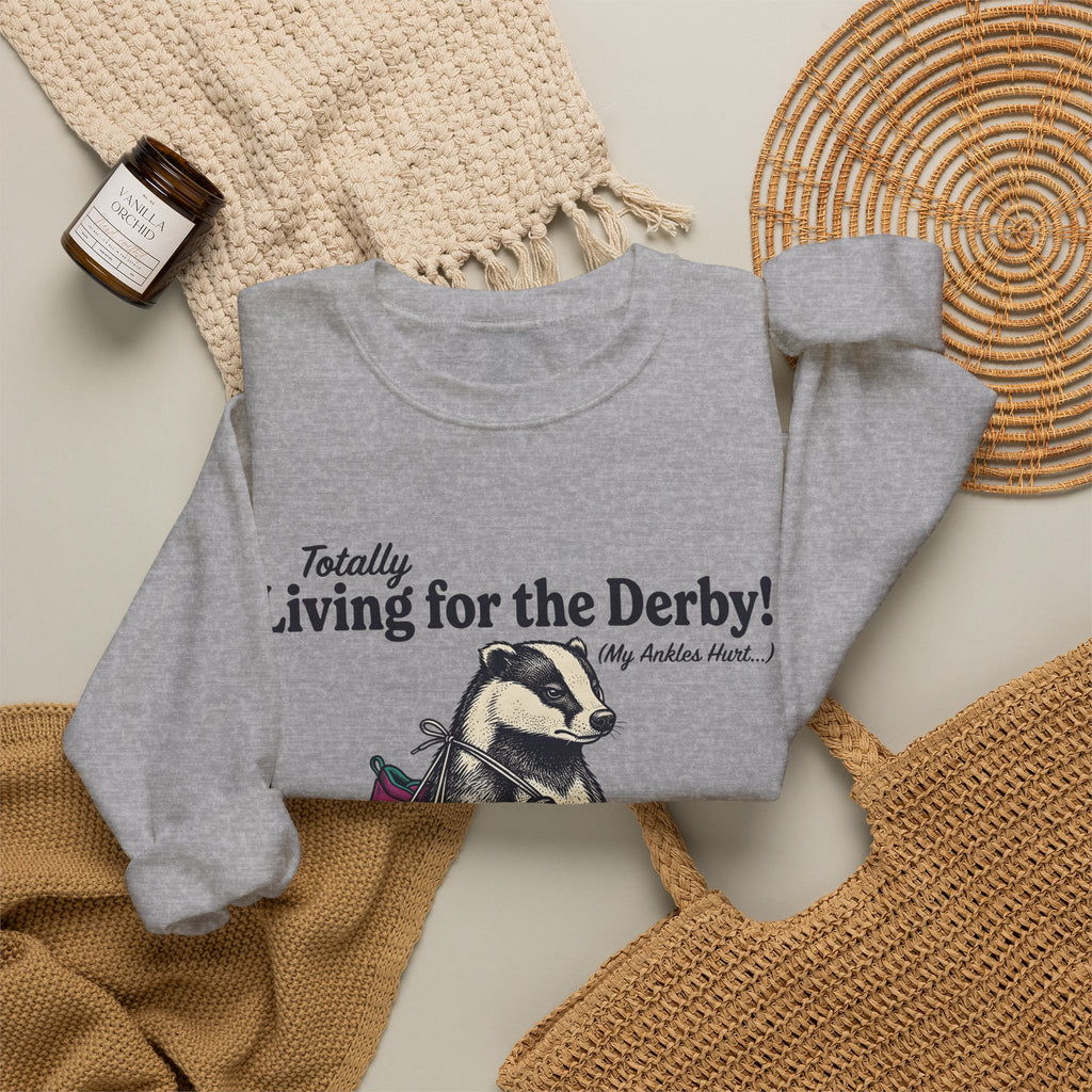 Badger Roller Skates Sweatshirt Funny Pet Gift Women Retro Sweatshirt Roller Skating Sweatshirt Humor Fan Vintage Sweatshirt Animal Graphic Sketch Creature