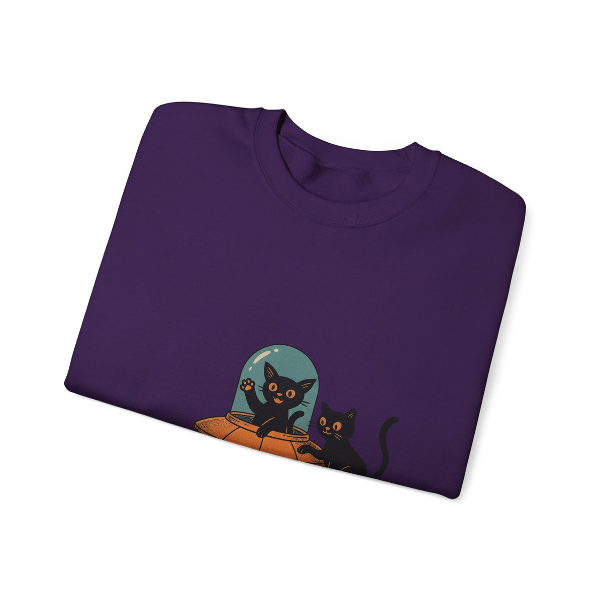 Space Cats Sweatshirt Cat Space Gift Women Vintage Sweatshirt Kitty Sweatshirt Feline Fan Retro Sweatshirt Astronaut Graphic Retro Ufo Sweatshirt