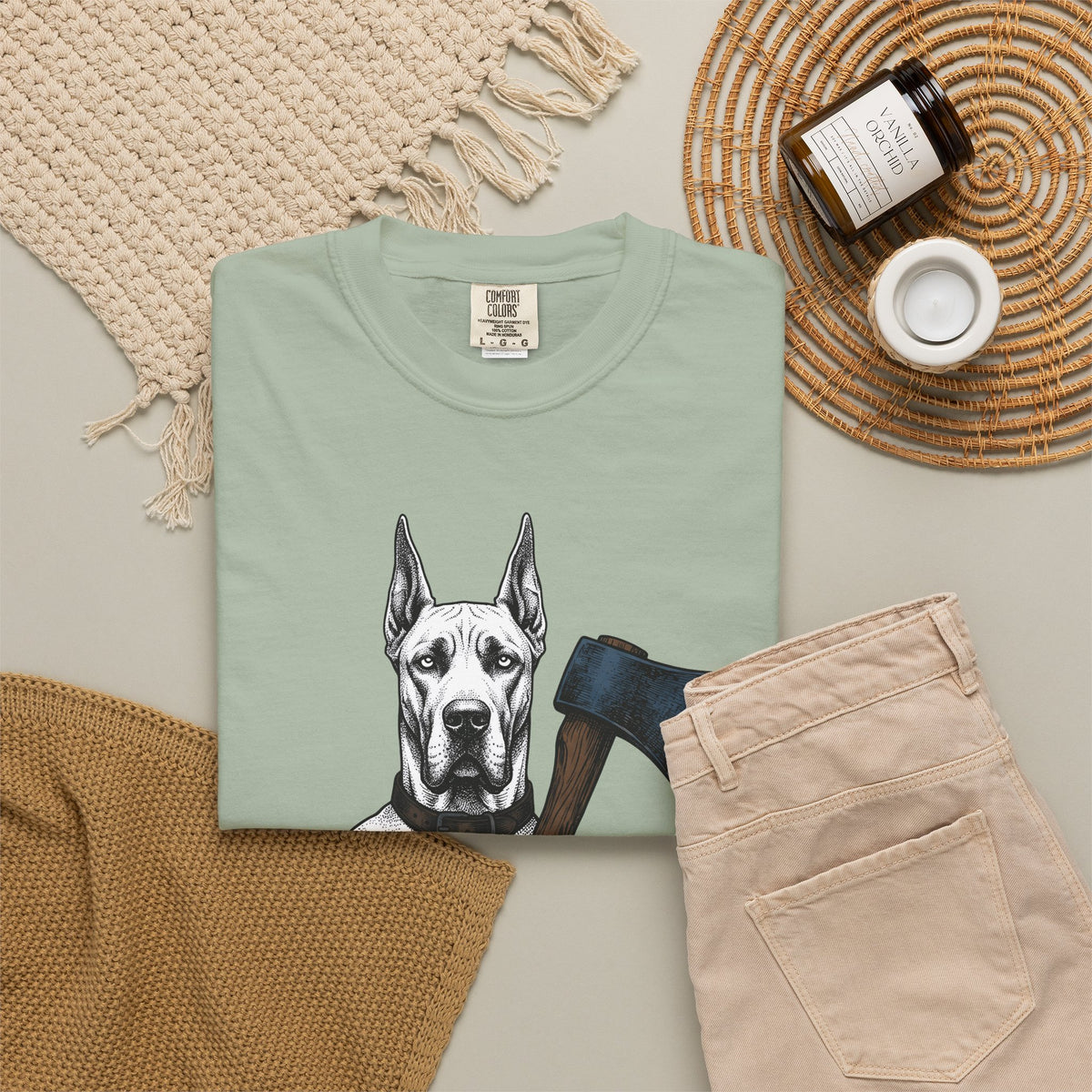 Dane Dog T-Shirt Dog Funny Gift Women Retro T-Shirt Great Dane T-Shirt Dog Fan Hound T-Shirt Humor Graphic Sketch Hatchet T-Shirt