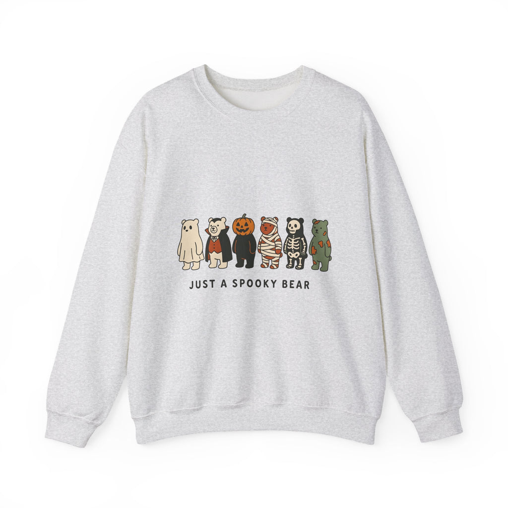 Bear Outfit Sweatshirt Halloween Wildlife Gift Women Comic Sweatshirt Teddy Sweatshirt Halloween Fan Cartoon Sweatshirt Animal Graphic Chibi Jack-O-Lantern