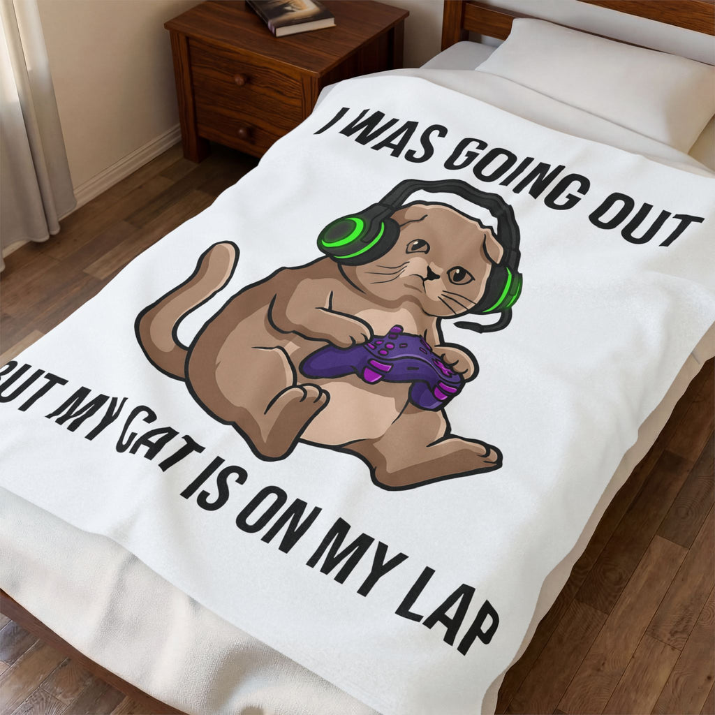 Gamer Cat Blanket Cat Gaming Gift Women Cartoon Blanket Kitty Blanket Feline Fan Comic Blanket Gamer Graphic Kawaii Headset Blanket