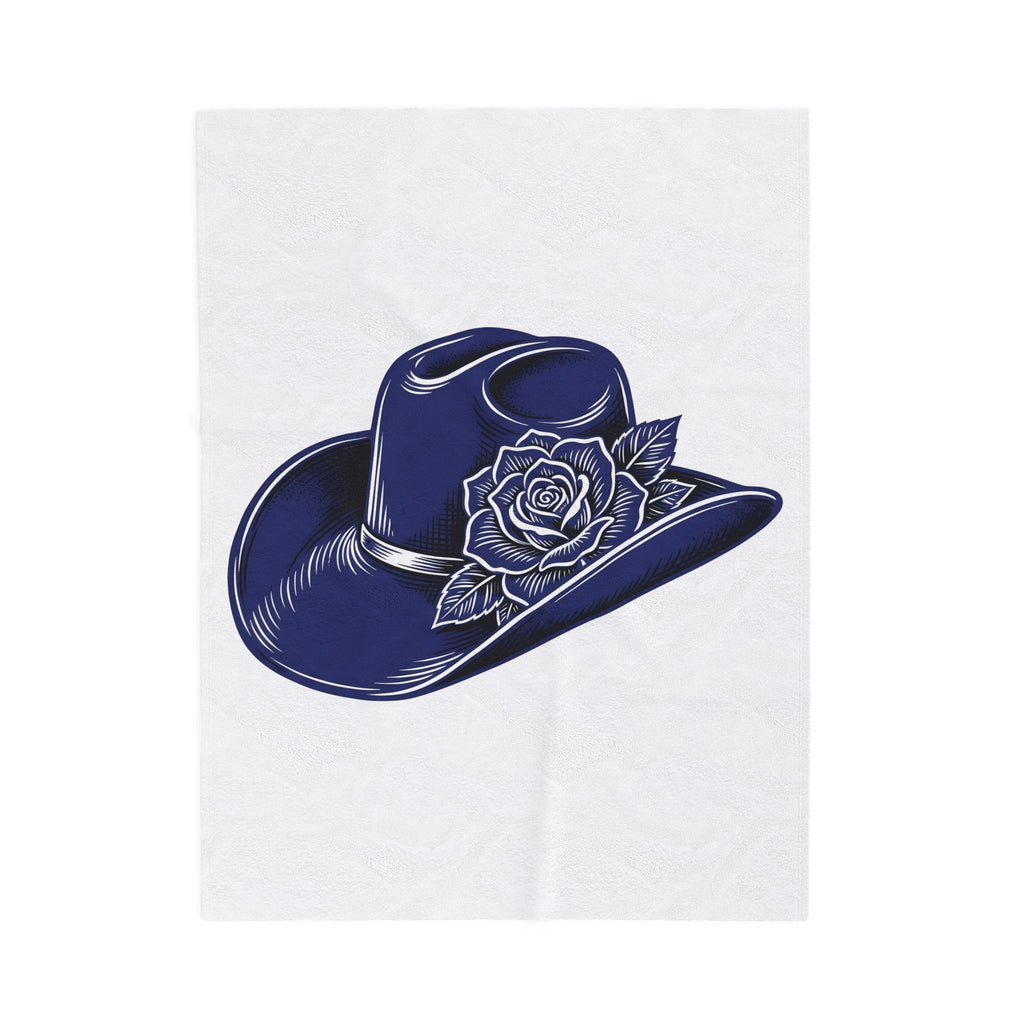 Cowboy Cap Blanket Cowgirl Ranch Gift Women Rustic Blanket Cowboy Hat Blanket Rodeo Fan Western Blanket Farm Graphic Line Art Bloom Blanket
