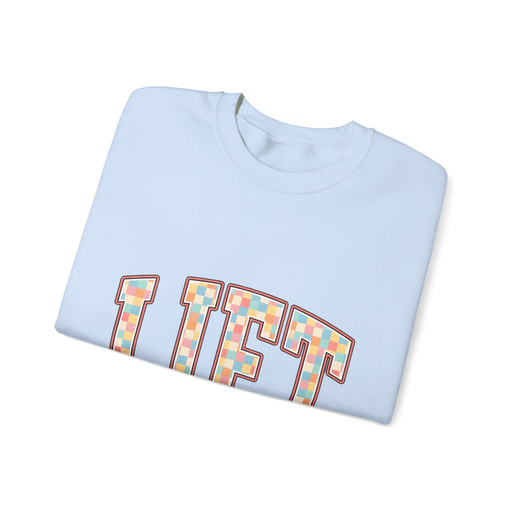 Chunky Block Text Sweatshirt Sports Workout Gift Women Neon Sweatshirt Typography Sweatshirt Athlete Enthusiast Glowing Sweatshirt Fitness Graphic Classic