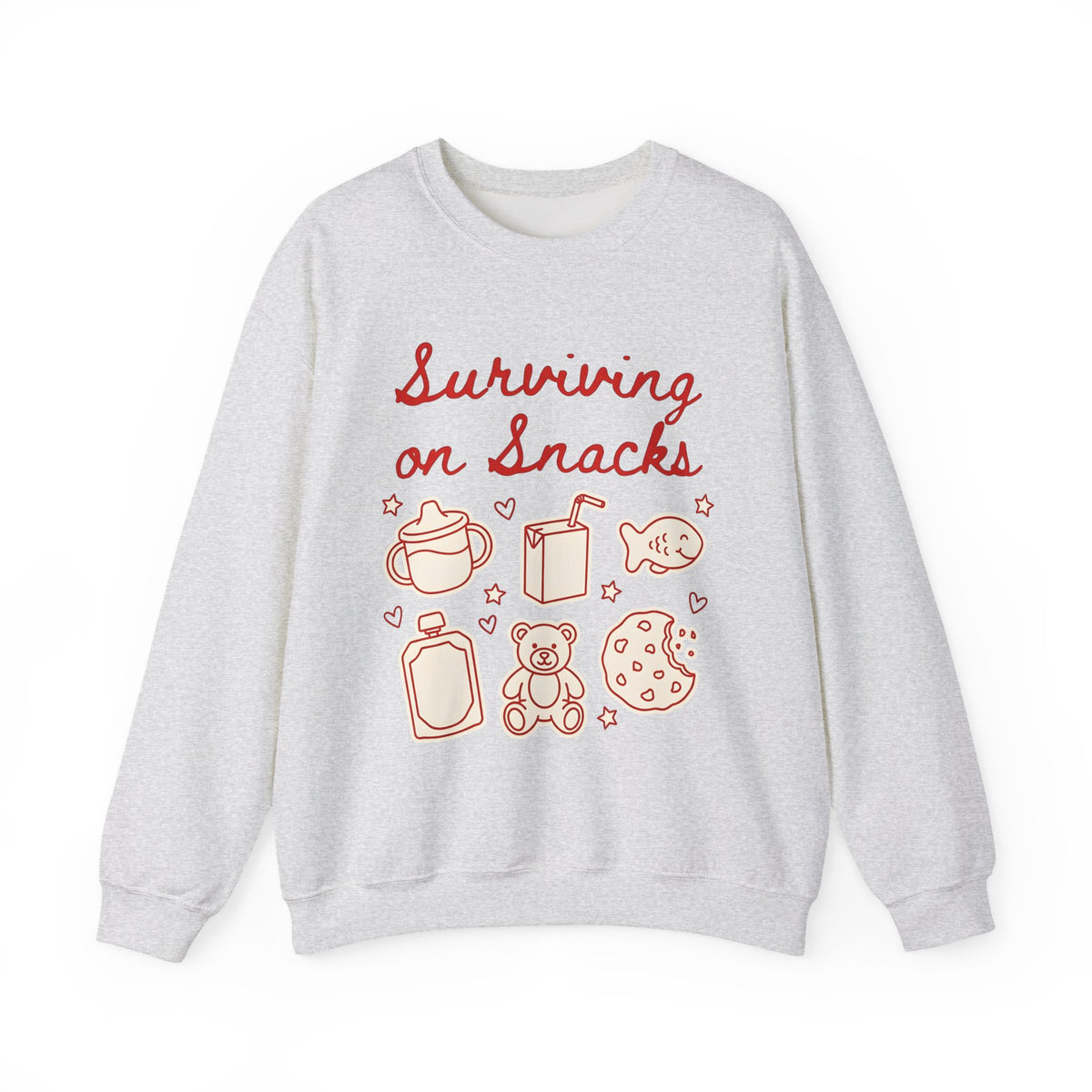 Snack Sketches Sweatshirt Moms Parenting Gift Women Fun Sweatshirt Food Illustrations Sweatshirt Motherhood Fan Cute Graphic Parenting Graphic Clean Teddy