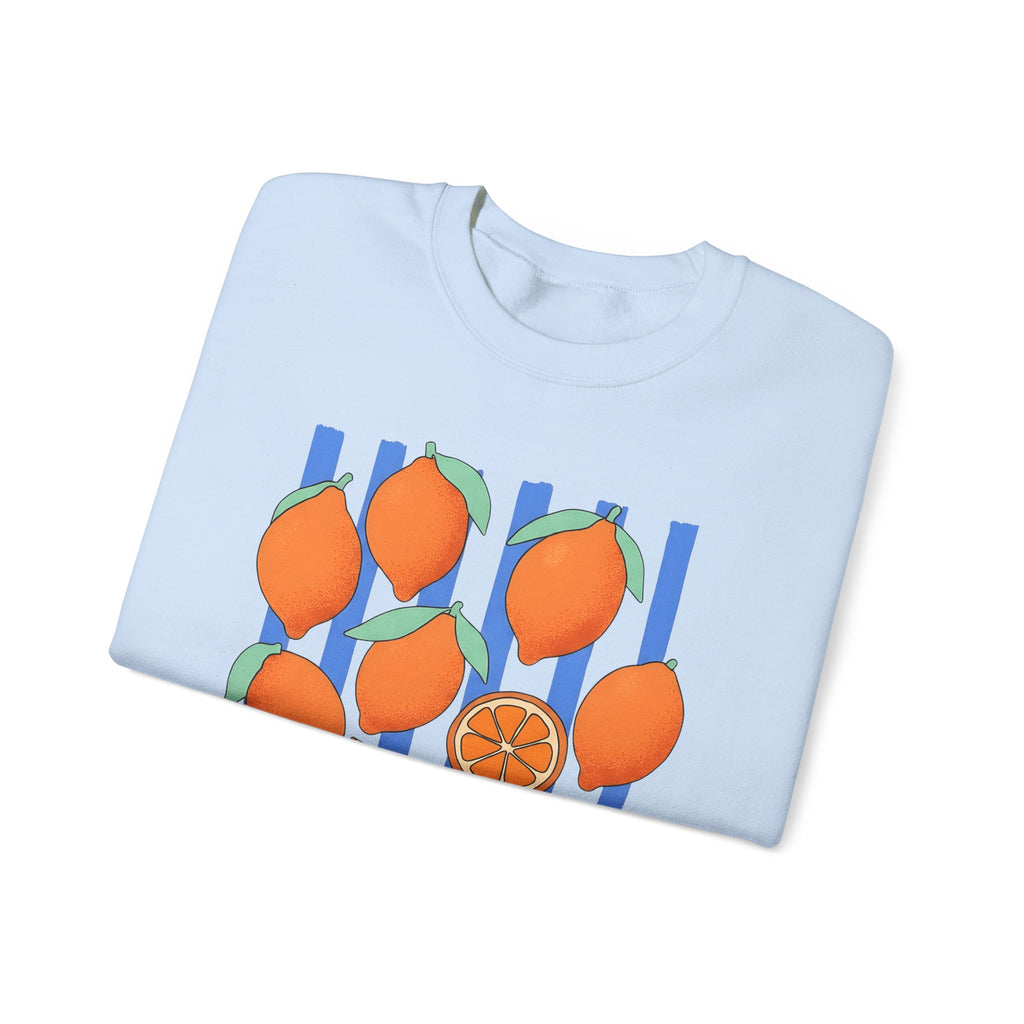 Lemon Fruit Sweatshirt Drinks Vacation Gift Women Cartoon Sweatshirt Citrus Sweatshirt Beverage Fan Cocktail Graphic Classic Orange Segment Sweatshirt