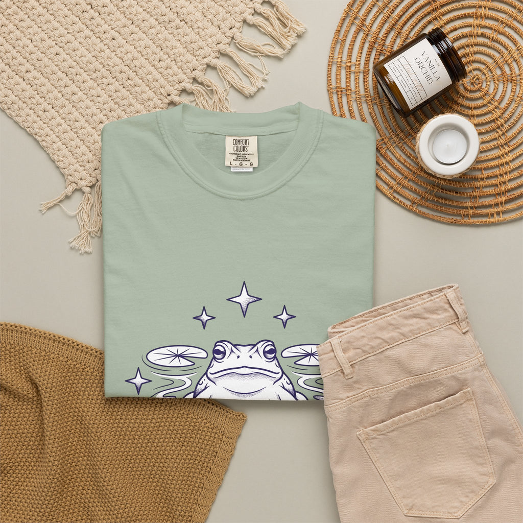 Frog Lotus Bloom T-Shirt Boho Chic Wellness Gift Women Gypsy T-Shirt Toad T-Shirt Bohemian Enthusiast Bohemian T-Shirt Mindful Graphic Classic