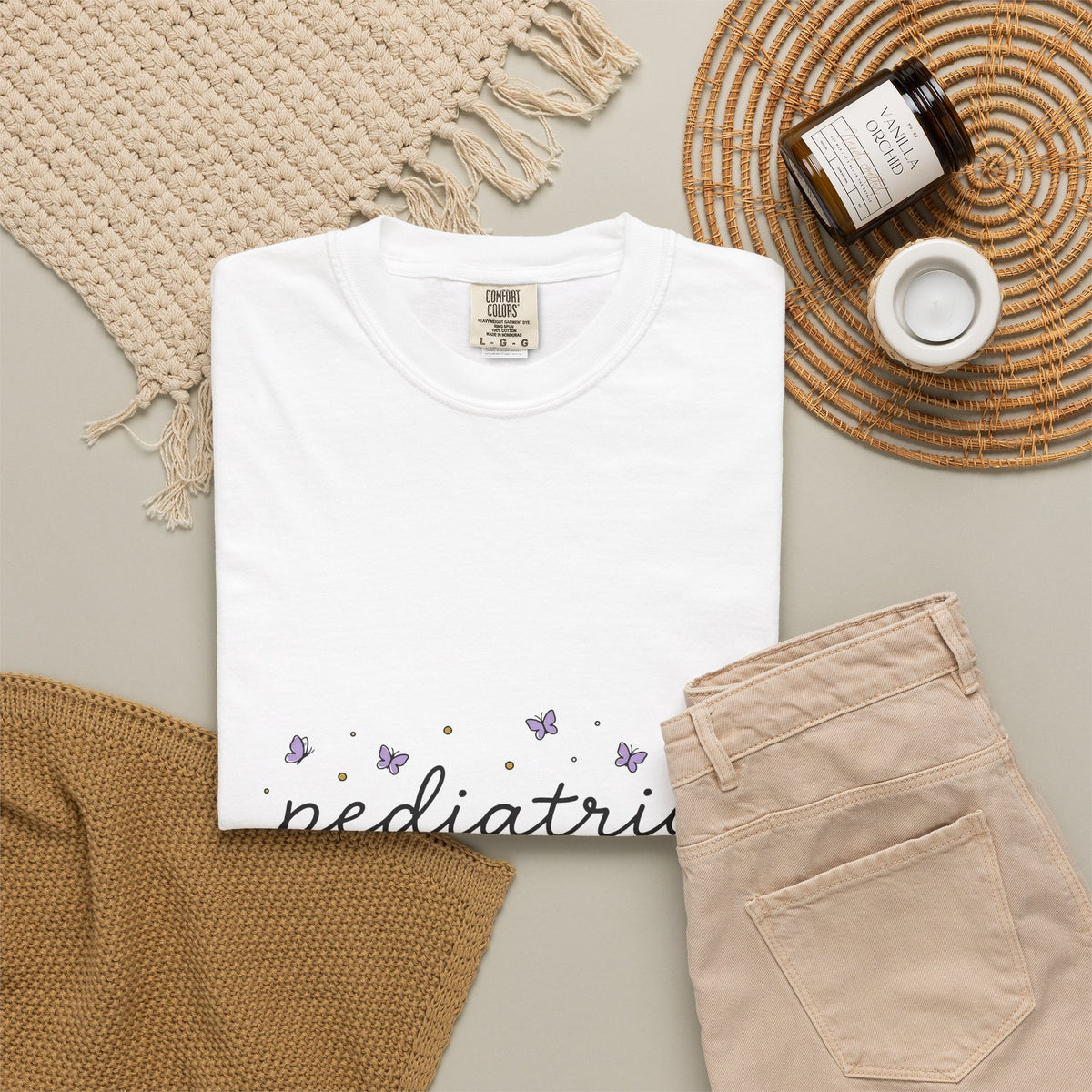 Butterfly Print T-Shirt Pediatrics Clinic Gift Women Hand Drawn T-Shirt Butterfly T-Shirt Pediatrician Enthusiast Illustrated Design Hospital