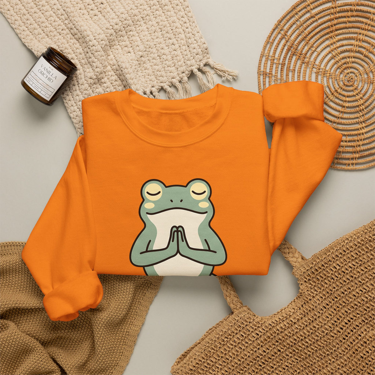 Yoga Frog Sweatshirt Yoga Nature Gift Women Sketch Sweatshirt Toad Sweatshirt Yoga Enthusiast Drawing Illustration Wildlife Graphic Clean Standing Pose