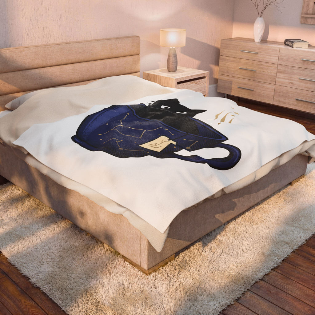 Black Feline Tea Cup Blanket Cat Gift Women Signs Gift Women Cute Blanket Cat Blanket Blanket Cat Fan Kitty Blanket Adorable Blanket Zodiac Graphic Blanket