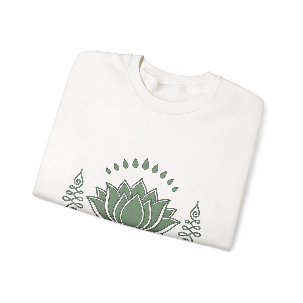 Lotus Blossom Sweatshirt Boho Chic Meditation Gift Women Sketch Sweatshirt Waterlily Sweatshirt Hippie Enthusiast Drawing Design Simple Sacred Geometry