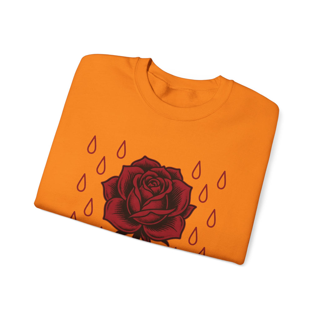 Rose Flower Cowgirl Floral Gift Tattoo Flower Rodeo Fan Ink Floral Vintage Raindrops Sweatshirt