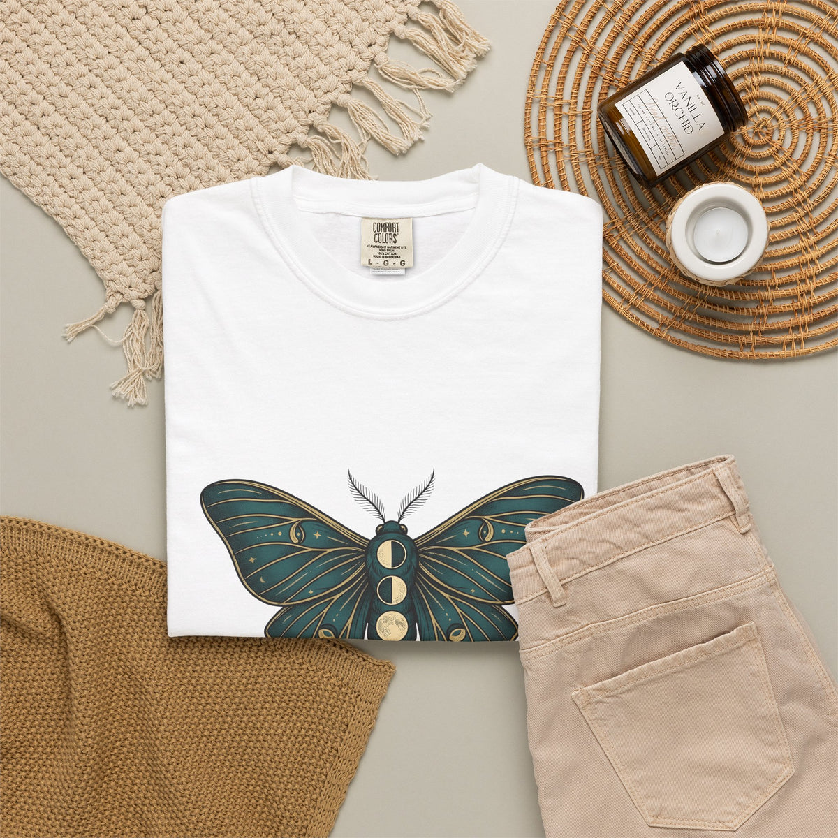 Luna Butterfly T-Shirt Boho Chic Astrology Gift Women Mystical T-Shirt Butterfly T-Shirt Bohemian Enthusiast Magical T-Shirt Zodiac Graphic Retro