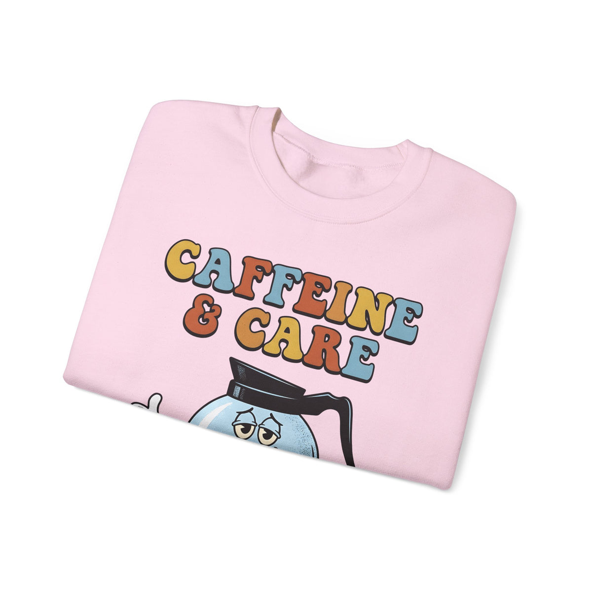 Coffee Pot Character Sweatshirt Nurses Coffee Gift Women Cartoon Sweatshirt Coffee Maker Sweatshirt Nurse Fan Cartoony Sweatshirt Caffeine Graphic Retro