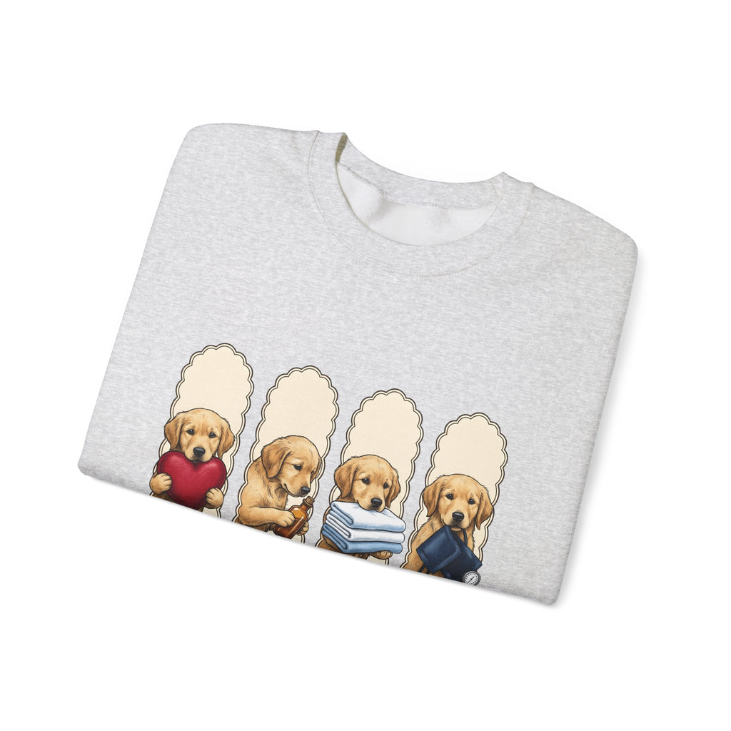 Golden Dog Puppy Nurse Pet Gift Puppy Healthcare Enthusiast Doggo Animal Minimalist Sweatshirt