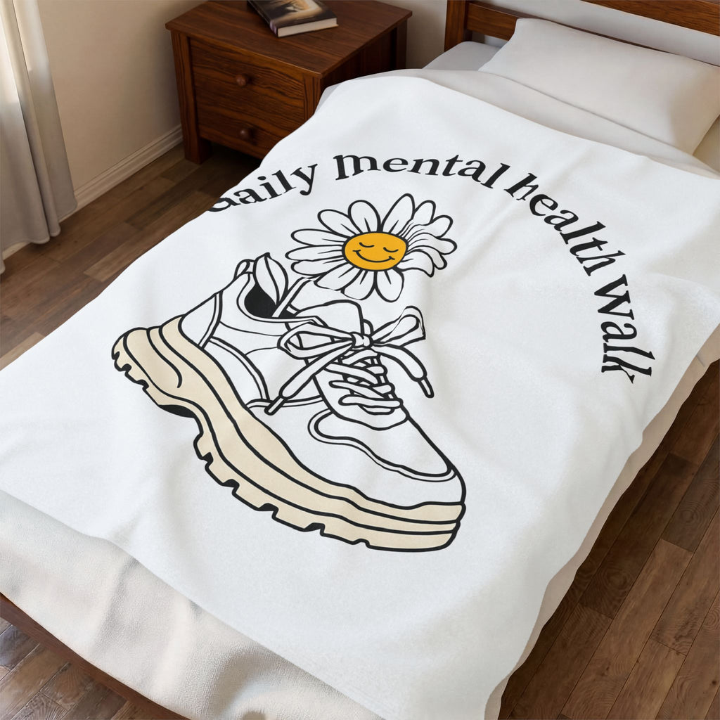 Shoe Flower Blanket Sports Fitness Gift Women Simple Blanket Shoe Flower Blanket Athlete Enthusiast Minimalist Blanket Workout Graphic Sketch Happy