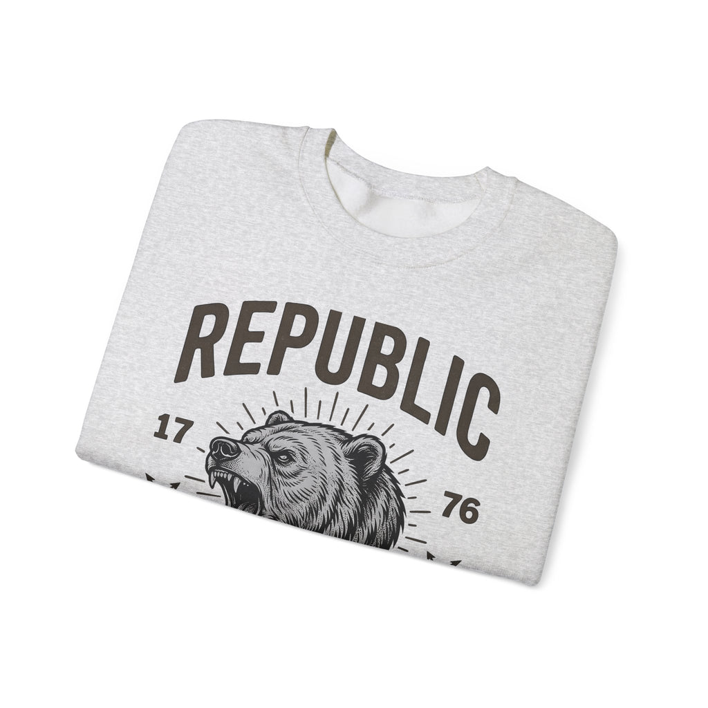 Bear Face Sweatshirt America Flag Gift Women Retro Sweatshirt Ursine Sweatshirt Patriot Fan Vintage Sweatshirt Banner Graphic Sketch Arrow Sweatshirt