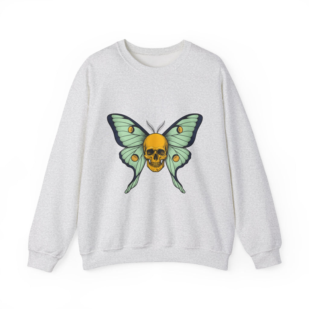 Skull Butterfly Sweatshirt Boho Chic Emo Gift Women Blackwork Sweatshirt Sugar Skull Sweatshirt Bohemian Fan Tattoo Sweatshirt Gothic Graphic Classic Moth