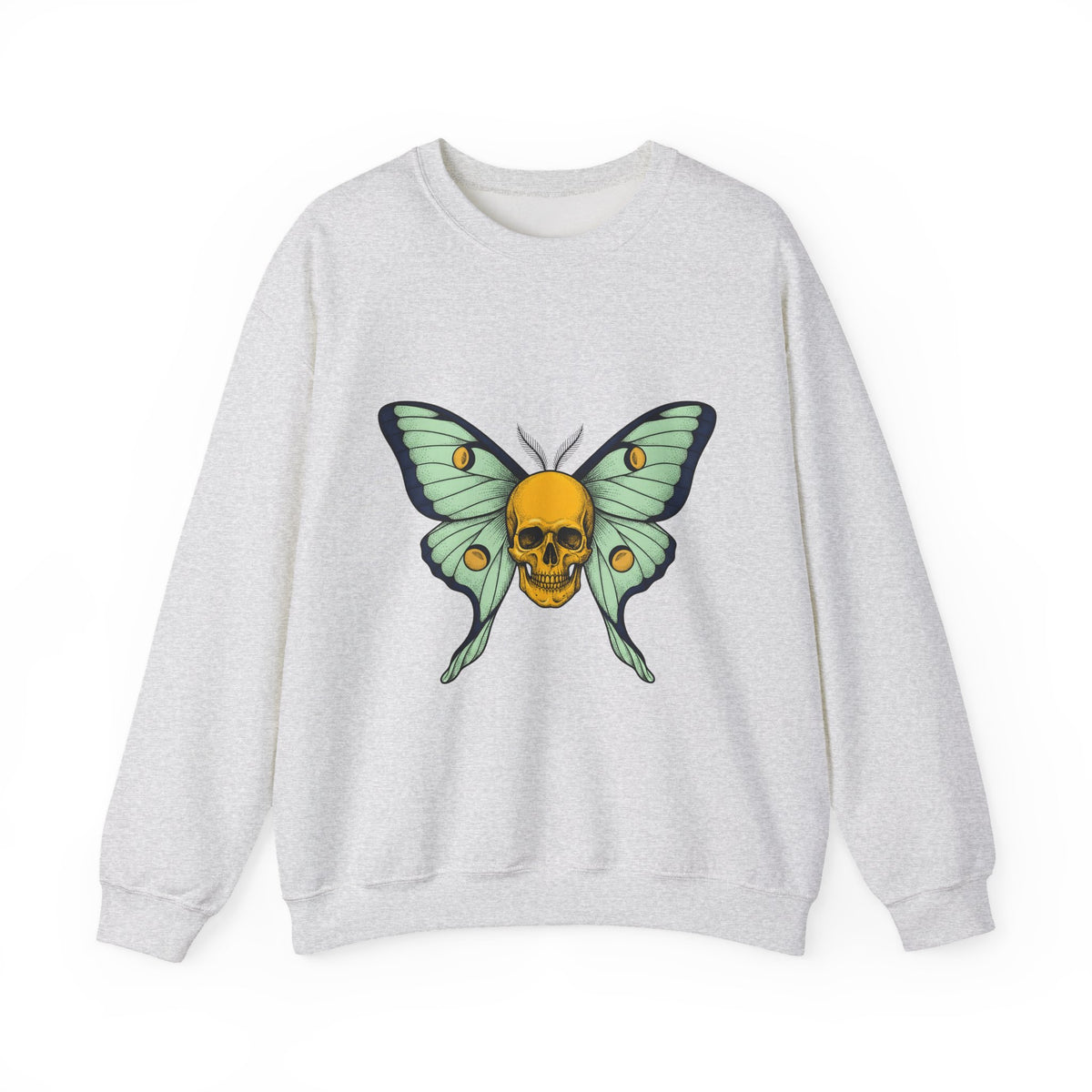 Skull Butterfly Sweatshirt Boho Chic Emo Gift Women Blackwork Sweatshirt Sugar Skull Sweatshirt Bohemian Fan Tattoo Sweatshirt Gothic Graphic Classic Moth